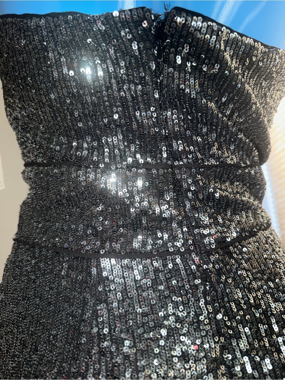 NWT Anthropologie Gunmetal Sequin Halter Jumpsuit - Picture 6 of 9